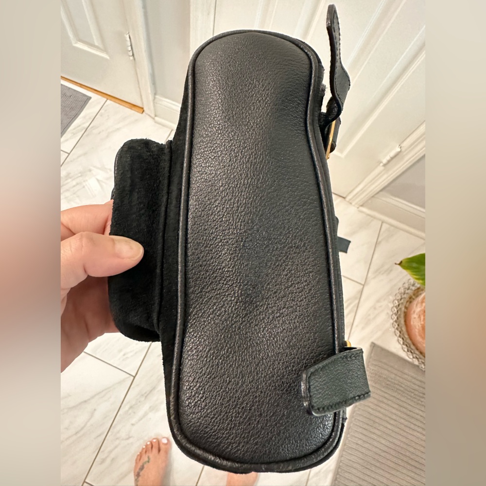 Gucci Black Suede Backpack bamboo - Picture 5 of 15